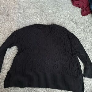 Comfy black sweater ribbed knit